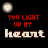 A 6-frame animated contact sheet showing pixelated text and heart icons with varying brightness states on a black background.
