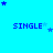 Blue background with repeated 'SINGLE' text and scattered blue stars in pixelated style.