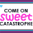 Animated contact sheet of a repeating text-based buddy icon with pink and black lettering, blue hearts, and striped borders across multiple frames.