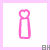 A 2x2 contact sheet of three animated frames showing a pink 'i' icon, a pink heart outline, and the text 'you!' in pink pixelated letters on white backgrounds with light purple borders.