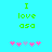 Green pixelated text "I love asa" on cyan background with pink and purple flower icons below, two identical frames side-by-side.