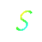 five and five of stylized S-shaped icons with smooth color gradients transitioning through multiple hues on a gray background