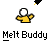 Animated sequence showing a yellow cartoon figure with white head and black eyes holding a yellow tool, transforming from solid form to gray silhouette against gray background.