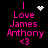 Pixelated pink text reads 'I Love James Anthony <3' with animated white heart and star symbols on black background.