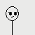Pixel art stick figure animation showing three sequential poses: neutral face, shocked face with raised arms and 'AHH', then falling backward with text 'ur face's ugly!' below.