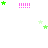 Animated sequence of pink striped rectangles and green stars on white background with gray corner element