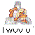 Pixelated icon shows a figure with orange hair and white clothing holding a star, standing on a gray base with colorful pixel clusters.