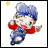 A pixelated anime-style character with blue hair and red clothing on a white background, next to black text reading "Anime IM" and "cOm".
