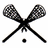 Pixelated icon shows crossed lacrosse sticks with a ball on white background, blue with text "Skywalkers Lax 2011 #60" on right