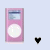 Five pink rectangular devices with circular white buttons and small screens display different colored heart icons below them on a light blue background.