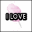 A four- shows a pink cotton candy on a stick with text changing : 'I LOVE', then 'MY', followed by 'Cotton candy boy!'