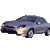 Pixelated image of a silver sedan with headlights on, positioned left of green text reading 'Original Icons .com' against gray and dark green backgrounds.