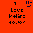 Red background with black text reading "I Love Melissa Deever" and a blue pixelated heart symbol above the word "Love", displayed in two identical side-by-side