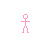 Pink stick figure performs sequential dance poses on gray background, transitioning from standing to dynamic movement across four of frames