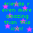Blue background with pink stars and green text reading 'friends r even more amazing than this icon!' repeated four times.