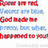 A static image of a pixelated text-based composition with red and blue lettering on white background.