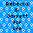 Blue background with white circular patterns and repeated black text reading "Rebecca & Jarrett for life" in a