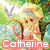 A pixelated image of a blonde woman with large eyes holding a tennis racket, wearing a white dress and straw hat under green foliage.
