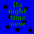 Blue background with scattered black stars and green text reading 'its night time now' in pixelated font.