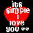 Red heart-shaped icon with white text 'its simple i love you' and two small hearts, displayed in a of four identical frames