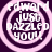 Four circular pink-ringed icons with dark purple backgrounds display the text "edward just dazzled you!" in white pixelated font.