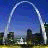 A 48x48 pixel buddy icon featuring a split composition with the Gateway Arch and cityscape on the left, and text reading "meet me in St Louis" on the right.