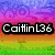 Pixelated image with four distinct sections: top-left displays 'CaitlinL36' text over a rainbow gradient, top-right shows 'IS' in pink on green , bottom-left has 'RANDOM!!' in yellow on blue, bottom-right is empty gray