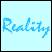 Pixel art animation of a character with brown hair in a blue-adorned bun, wearing a blue and orange outfit, against a light blue background with 'Reality' text.