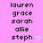 Pixelated text list of names on pink background with white heart icon, showing animation change in the heart's pixel pattern.