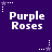 Purple background with white text 'Purple Roses' repeated six times, surrounded by white and purple star-shaped pixel art elements.