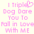 Pixelated pink text on light background with heart symbol replacing 'e' in 'Triple' on left side, identical text on right side.