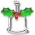 Four static views of a silver bell with green holly leaves and red berries on gray background.