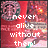 A red-toned pixelated image with a circular emblem on the left, displaying text in white block letters across four