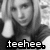 Black-and-white image of a person with long hair resting their head on another's shoulder, featuring pixelated text overlays and visible animation changes across frames.