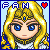 Pixel art character with long blonde hair and blue eyes, wearing a golden headpiece and armor, displayed in six showing heart color changes