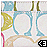six identical patterned with a small black and white pixelated icon in the bottom-right corner, one replaced by solid gray