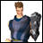 Pixelated buddy icon featuring a male character in blue sleeveless top and gray shoulder armor on left, with "Anime IM" text logo on black background right.