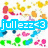 Pixelated icon with colorful confetti, blue text 'jullezz<3', pink heart outline, black 'grr...' text, and a soccer ball with 'smithtown speed <3' in pink.