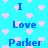 Pixelated blue text on cyan background with pink heart symbols scattered throughout.