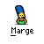 Animated contact sheet of Marge Simpson's blue hair in various stages, from full character to partial hair segments with visible facial features on some frames.