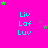 A bright pink background with repeated cyan text "Liv Laf Luv" in three , scattered green and purple stars, and a gray rectangle at bottom-right