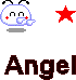 small white cartoon figures with antennae and red cheeks, each holding a blue object near their mouth, interspersed with red stars on a gray background