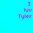 A static image with a bright cyan background, scattered yellow dots, and repeated pink text reading "I luv Tyler" in multiple