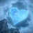 A pixelated heart-shaped icon in light blue against a gradient background of darker blue tones.
