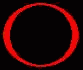 Red circular outline with empty center, red circle containing stylized 'K' on black background, and yellow-filled circle with red 'K' on black background.