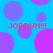 Blue background with purple circles and red text reading "JORDYN!!!" in four locations.