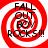 Four identical red and white spiral patterns with black text reading "FALL OUT BOY ROCKS!!!" arranged in a