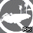 A pixelated circular icon with a white center and gray outer ring, featuring black text "RX" in the bottom-right corner.