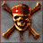 Animated sequence showing a skull and crossbones icon transitioning from dark to light tones with text elements appearing below.