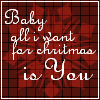 Red -patterned background with white text reading 'Baby all i want for chritmas is You' in a stylized font, repeated across multiple